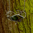 Cínovaný náhrdelník s achátem "Zelené ticho"