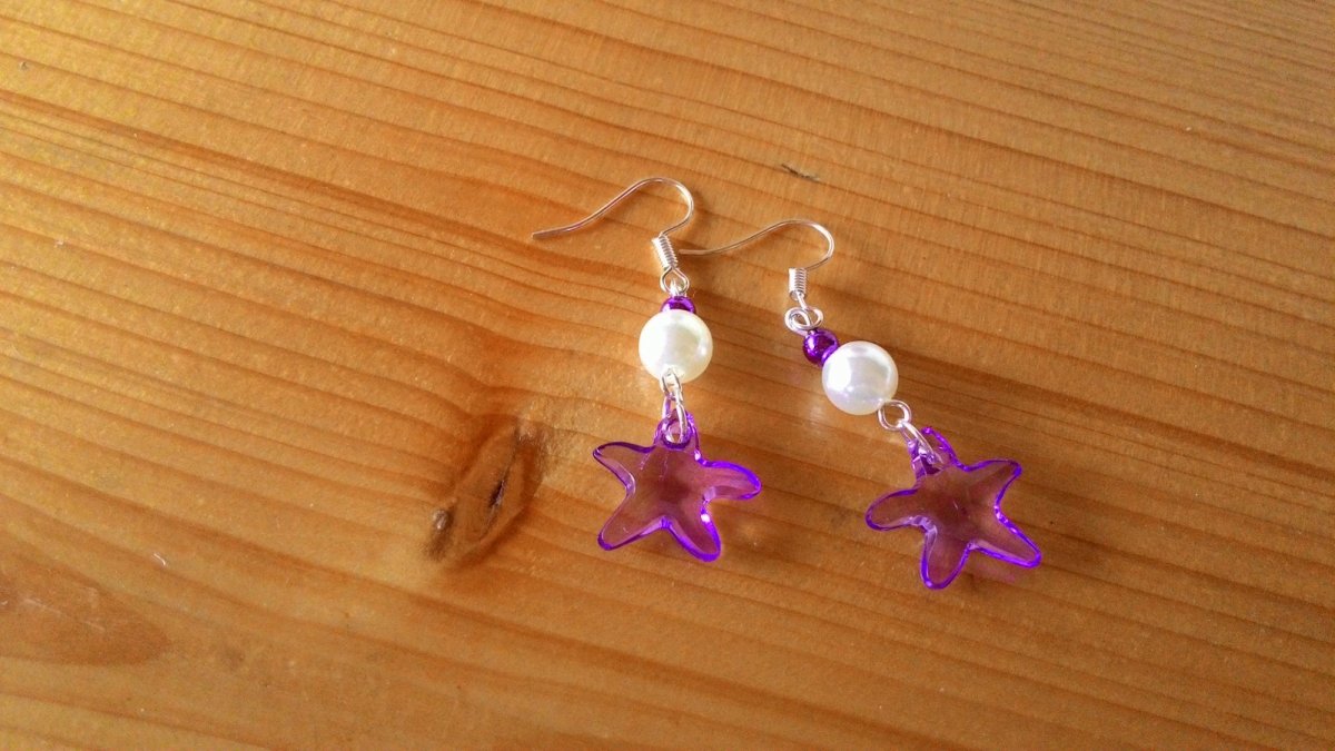 Náušnice fialové hvězdičky (935/15)