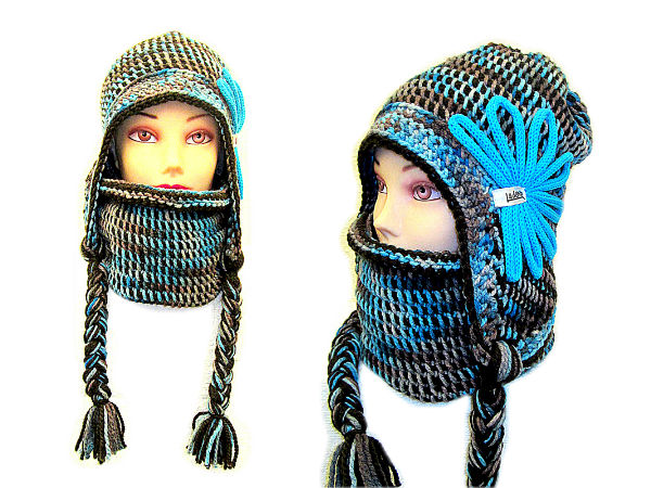 SOUPRAVA UŠANKY A NÁKRČNÍKU S APLIKACÍ- MERINO