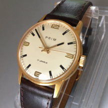 Náramkové hodinky Prim, zlacené pouzdro , r.v.1975