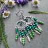 Zelený orient - náušnice s korálky