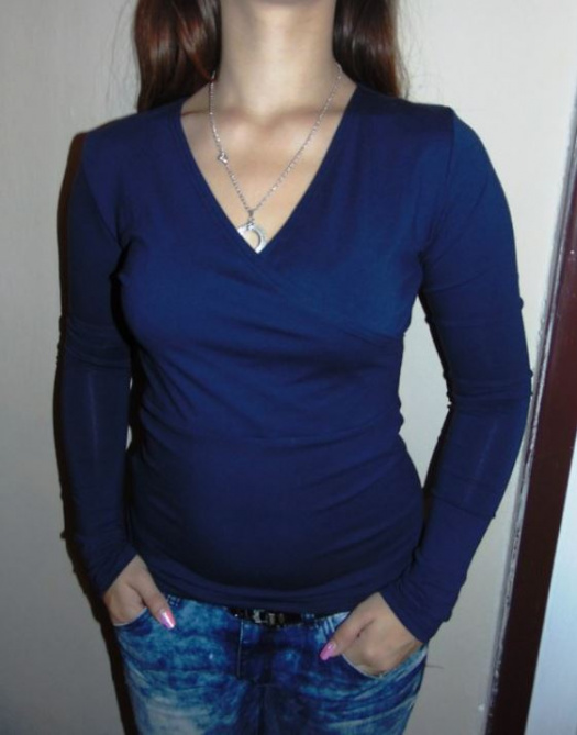 Překřížené tričko  - barva tmavě modrá S - XXXL