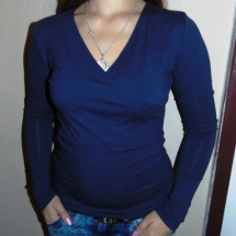 Překřížené tričko  - barva tmavě modrá S - XXXL