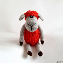 Červená ovečka (22,5 cm) - na objednávku