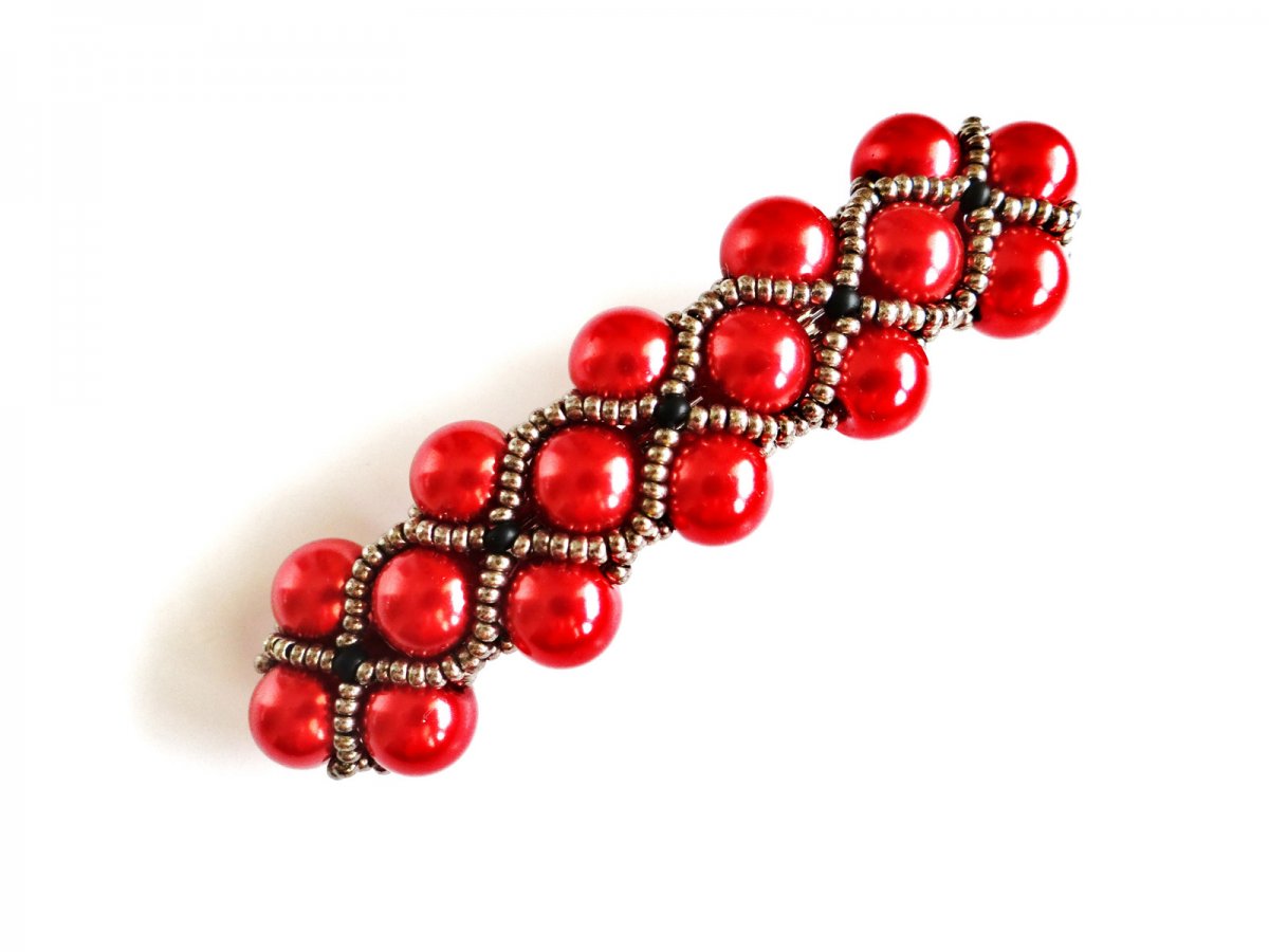 Spona (franc. zapínání, 6x8cm) - Červená jahoda