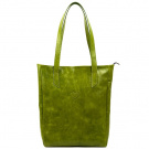 Velká kožená taška - jarní zelená