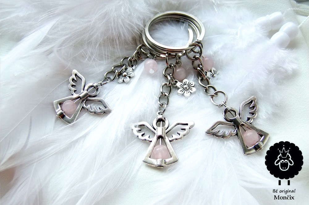 Andělka velká s růženínem a kytičkou 400772