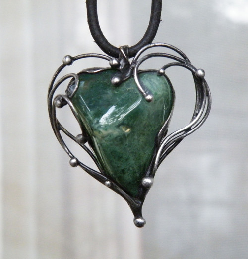 Srdce Dryády...(mechový achát) 