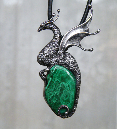 Arawal...lesní drak...(malachit) souprava