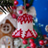 Vánoční ozdoba - zvoneček s trochou růžové