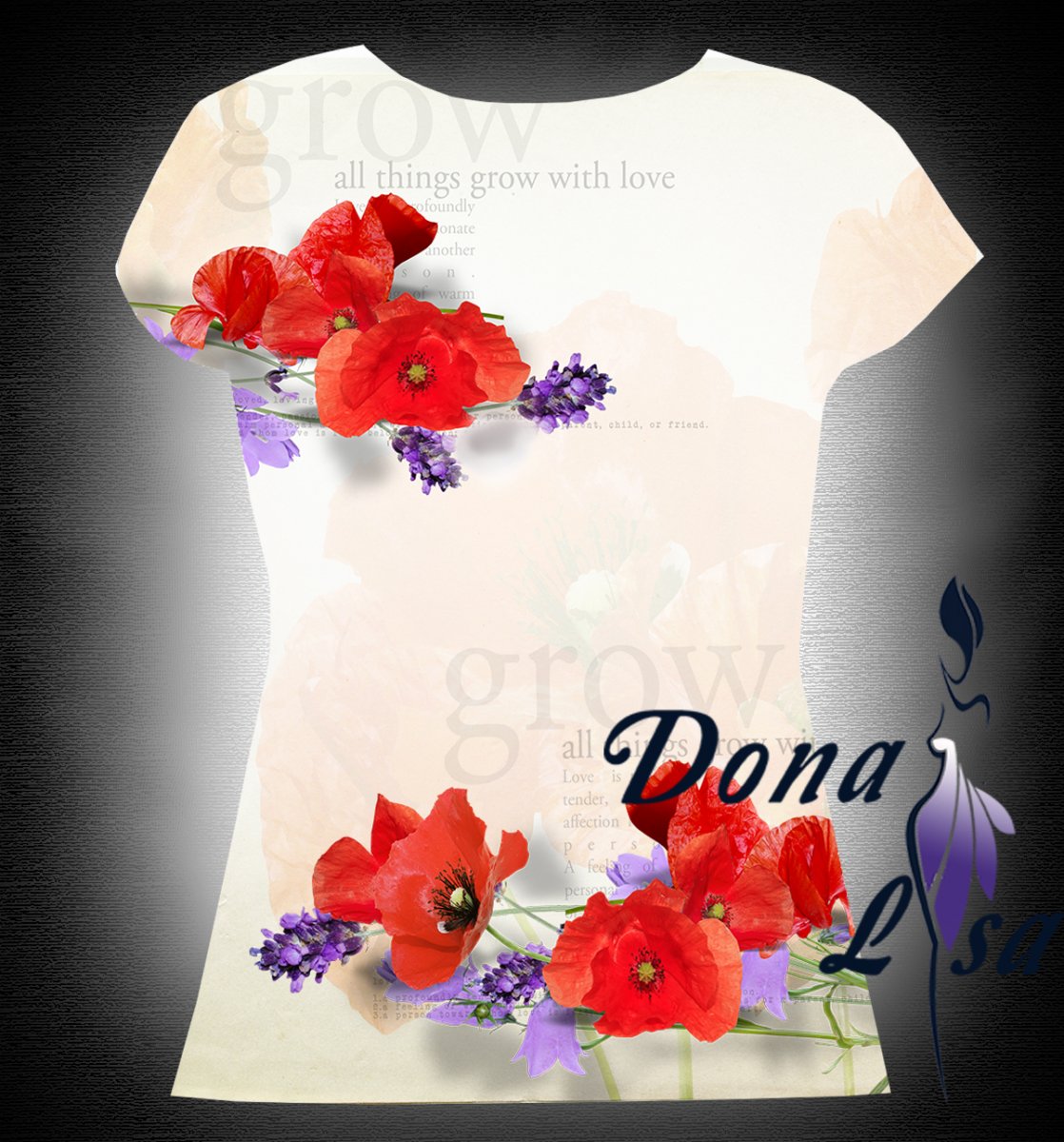 Dámské tričko. Máky vel.S-M