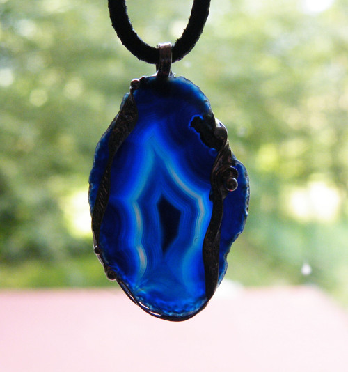 Modrá laguna...(achát plátek)