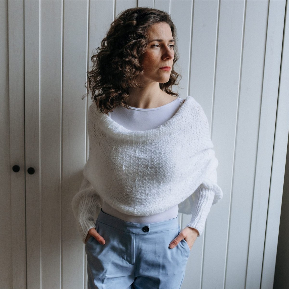 Svetrový pléd nejen pro nevěsty