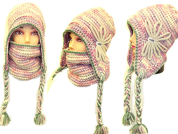 SOUPRAVA UŠANKY A NÁKRČNÍKU S APLIKACÍ- MERINO