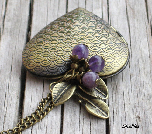 Náhrdelník srdíčko s ametystem