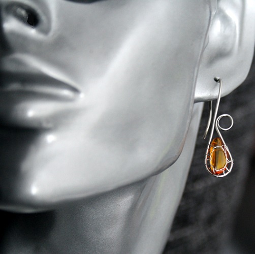 PROVLÉKACÍ NÁUŠNICE-KAPKY -JANTAR - hypoalergenní