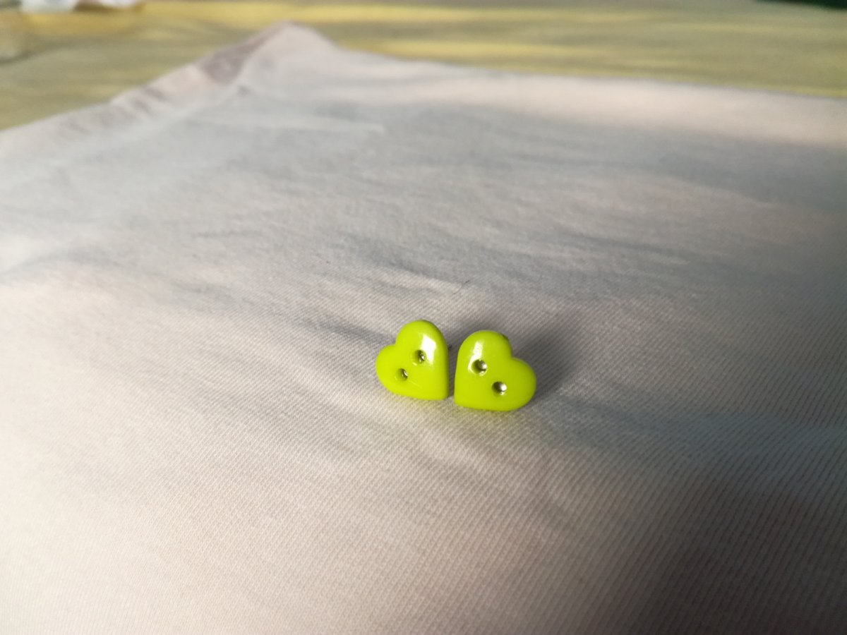 Zelená srdíčka - knoflíčky - puzetky