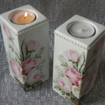Romantický svícen keramický vintage roses