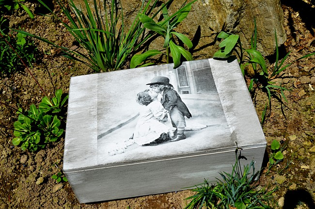 Krabička na čaj - 8 přihrádek - polibek