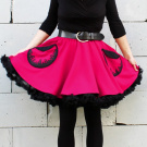 FuFu sukně pink s kapsami a s černou spodničkou