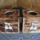 Krabička na kapesníky krása dřeva s kočičkami  SLEVA