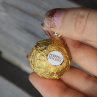 Ferrero rocher, čokoládový fimo bonbon, náhrdelník