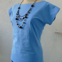 Tričko - azurově modrá (bavlna)