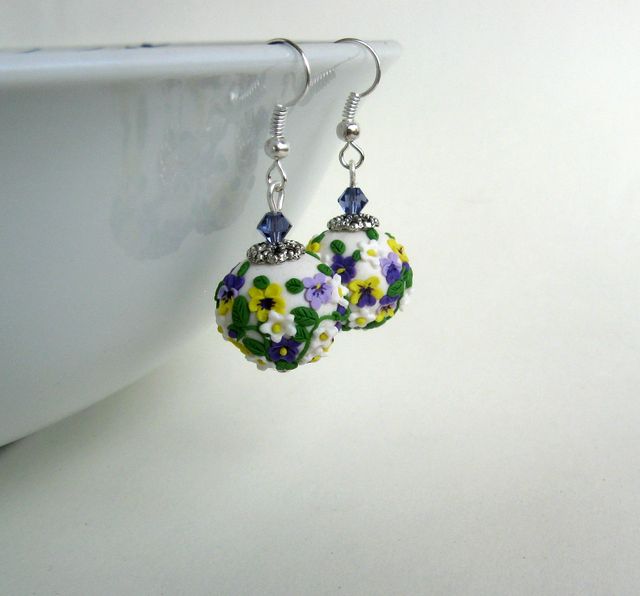 Náušnice fimo filigrán