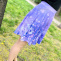 Půlkolová sukně s digitálním potiskem šeříku