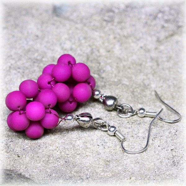 Fialové, neonové náušničky