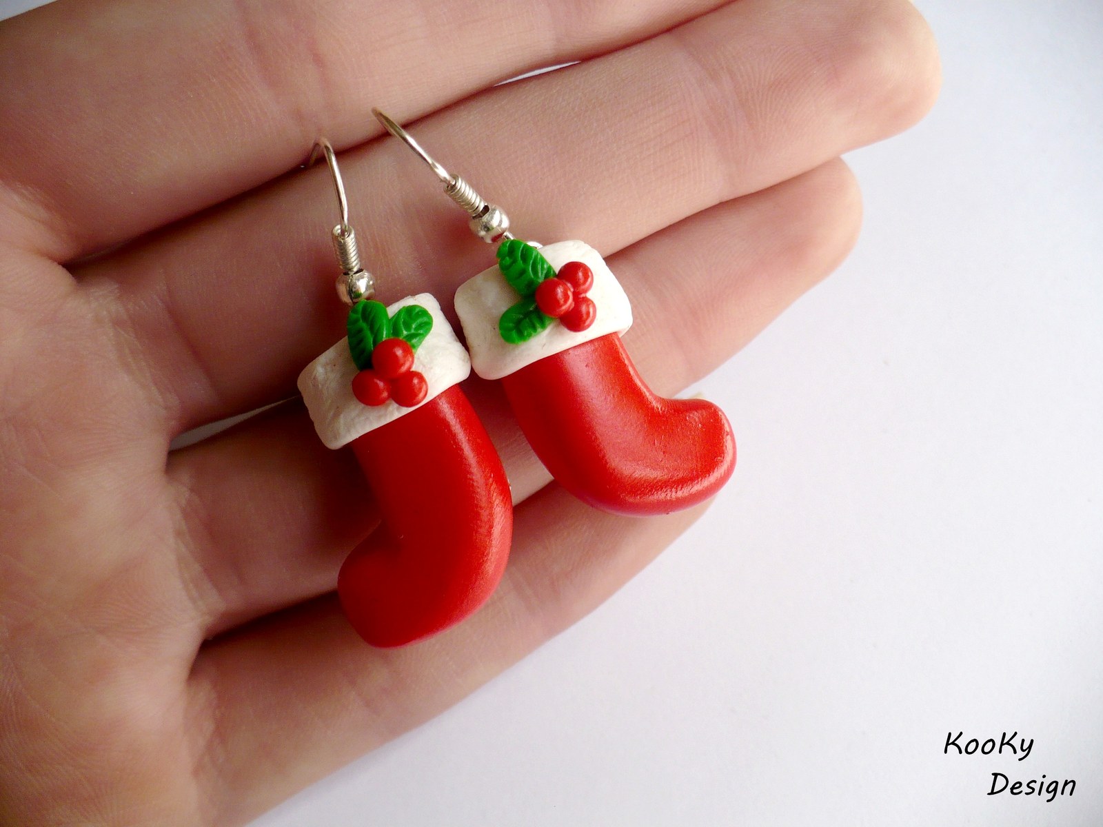 Visací náušnice - vánoční punčochy