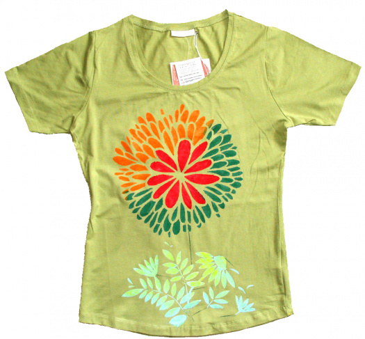 Dámské tričko kratky rukav květiny multicolores.