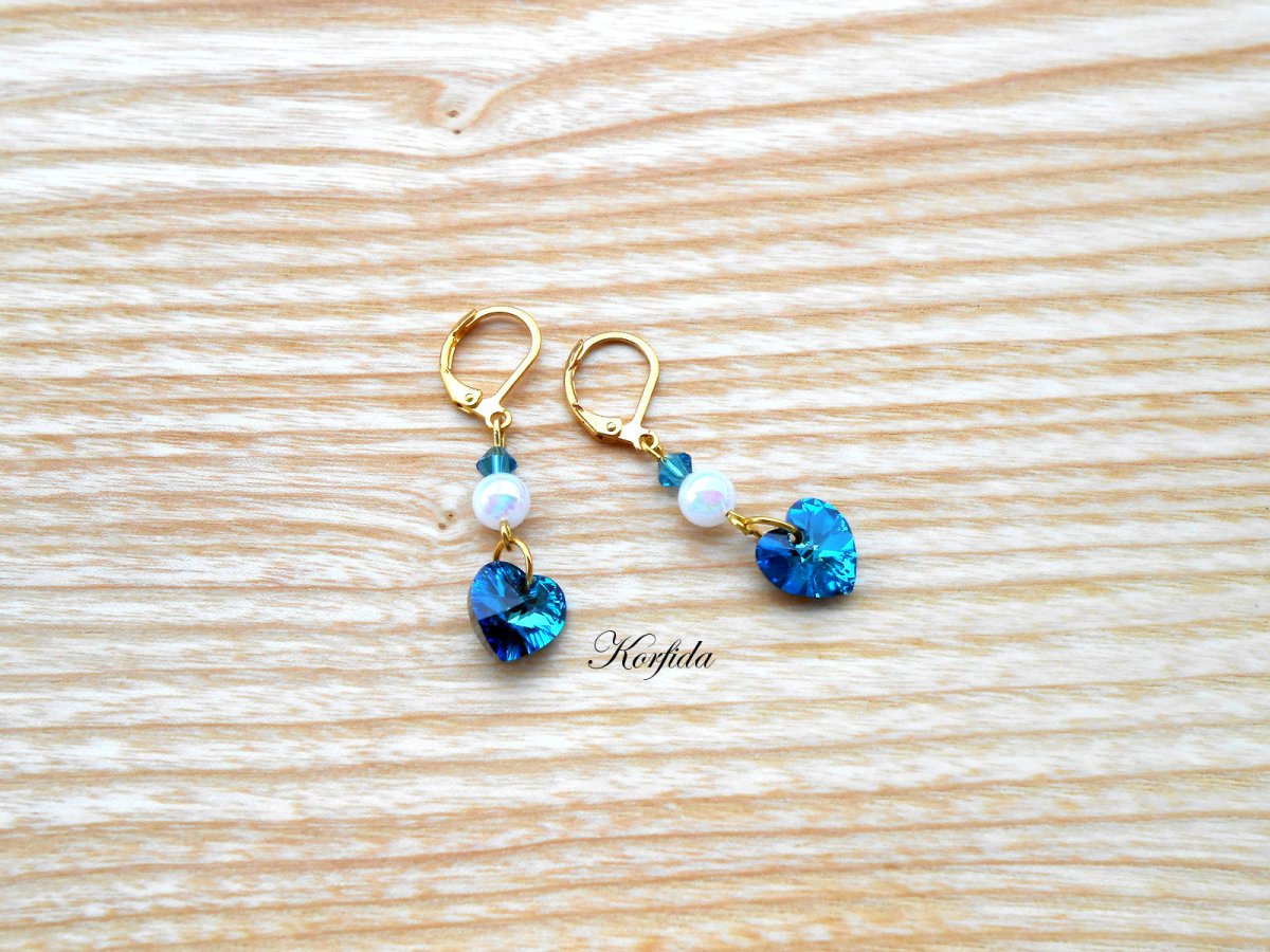 Náušnice - Swarovski srdíčka (1250/15)