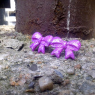 Náušnice - třpytivé mašličky - fialová