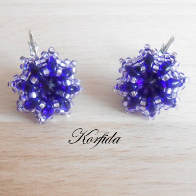 Náušnice - Swarovski rivoli + fialová+ fialová (56/15)