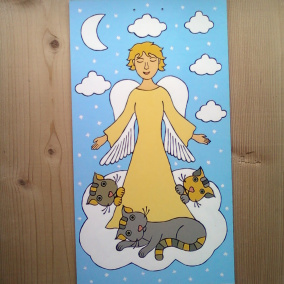 Obrázek - Andělka s kočičkami.