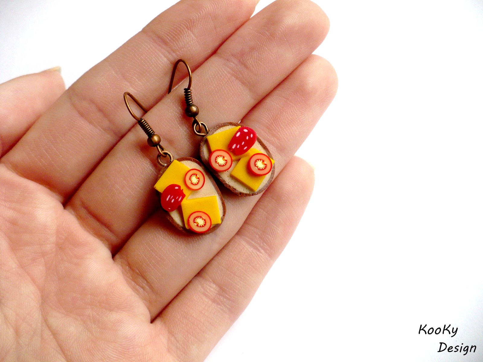 Visací náušnice - obložený chlebíček