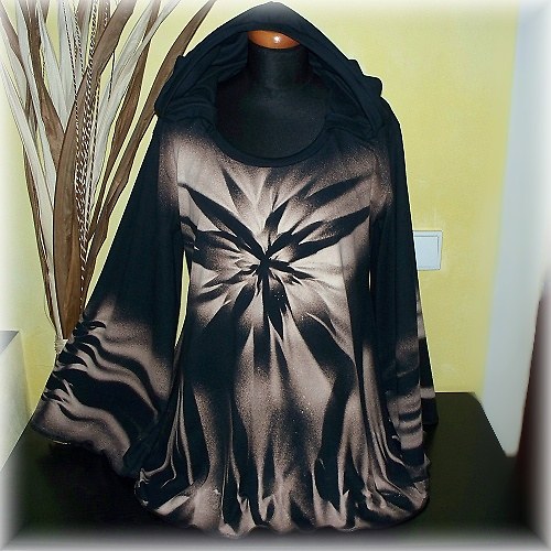 Tunika malovaná kapucatá