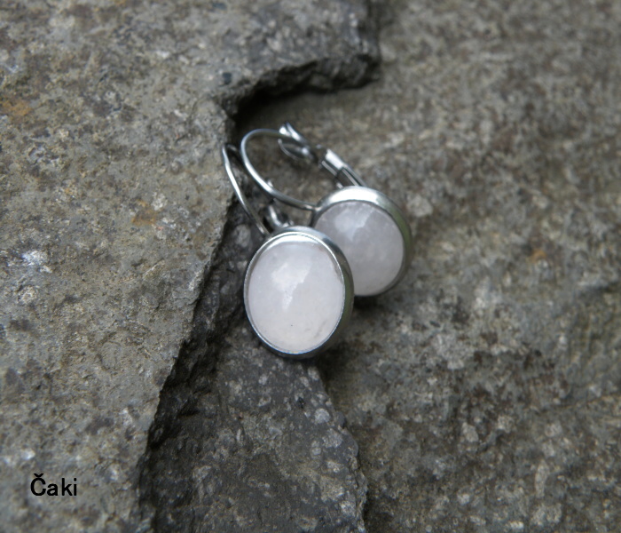 Naušnice - nerez- pravé kameny