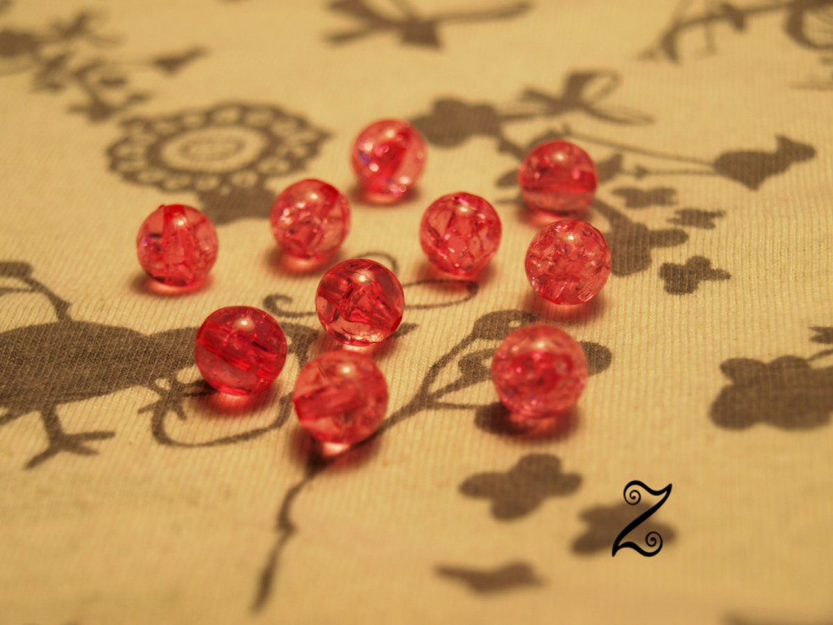 Korálky krakl, růžová, 8 mm (10ks)