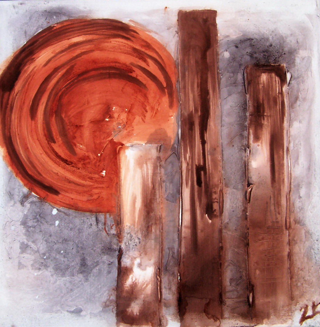 Abstraktní obraz 2K - Slunce za městem