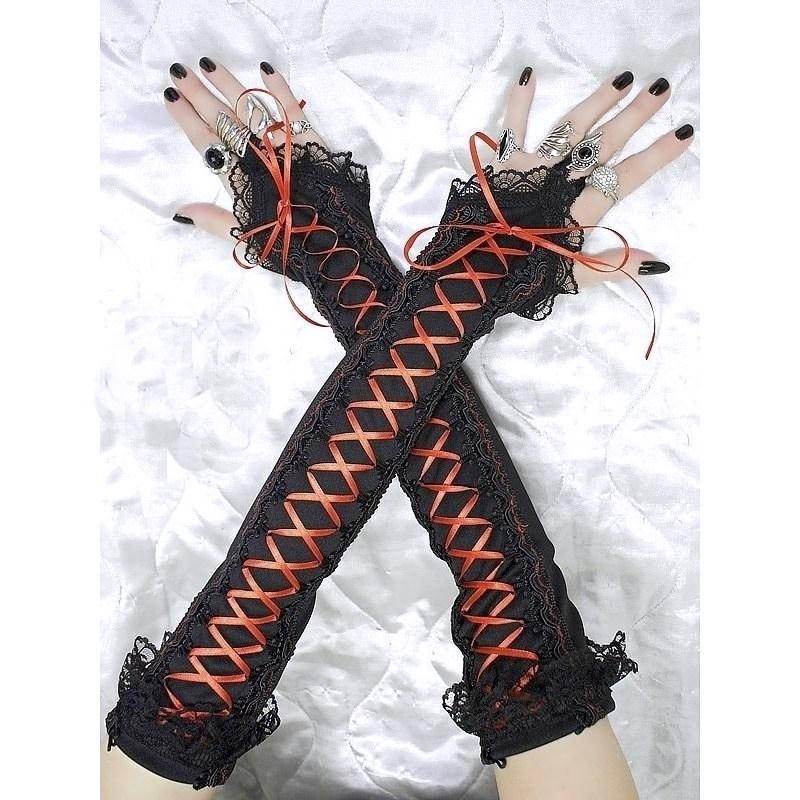 Elegantní černé společenské bezprsté rukavice 0120