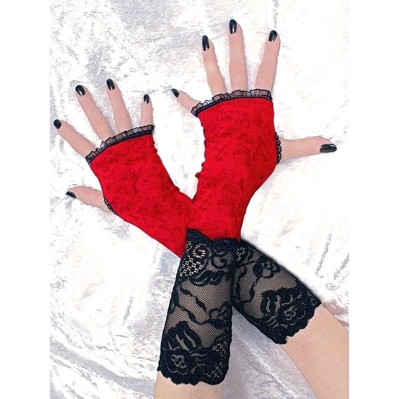 Krajkové sametové rukavice dámské 1245