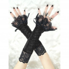 Dámské rukavice sametové  černé 0535
