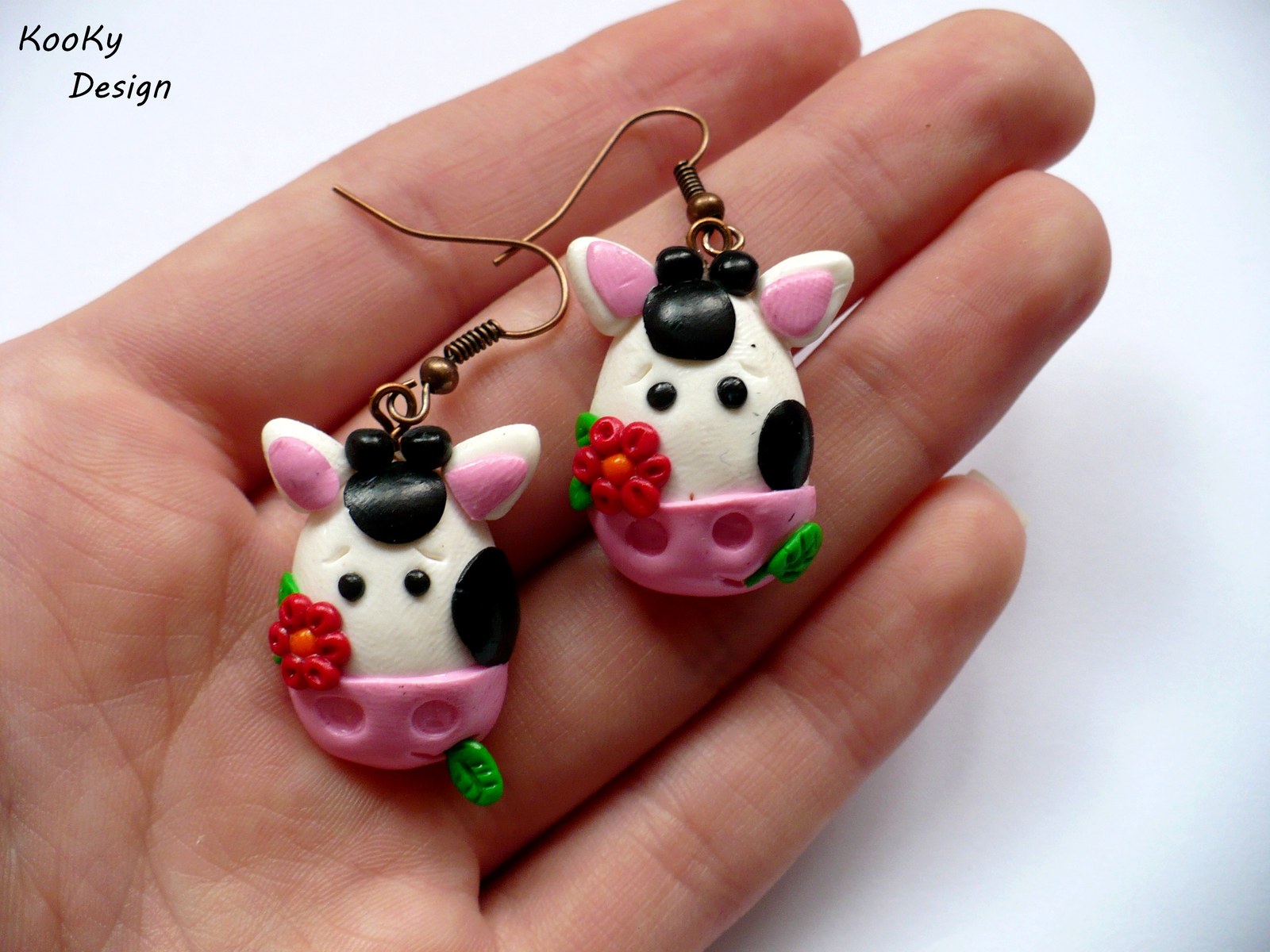 Visací náušnice - kravičky