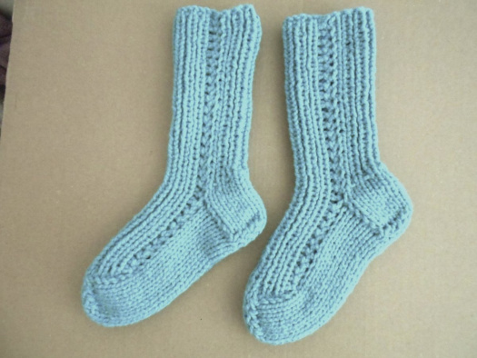 Ručně pletené ponožky s vlnou vel. 42-43