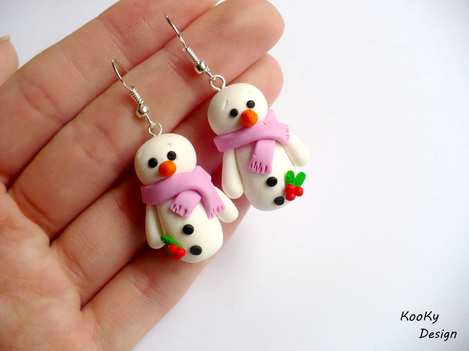 Visací náušnice - sněhuláčci
