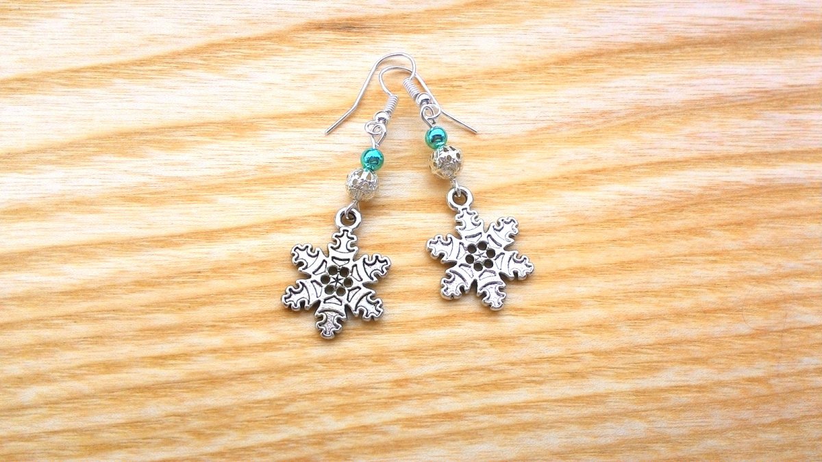 Náušnice vločky s tyrkysovou (775/16)