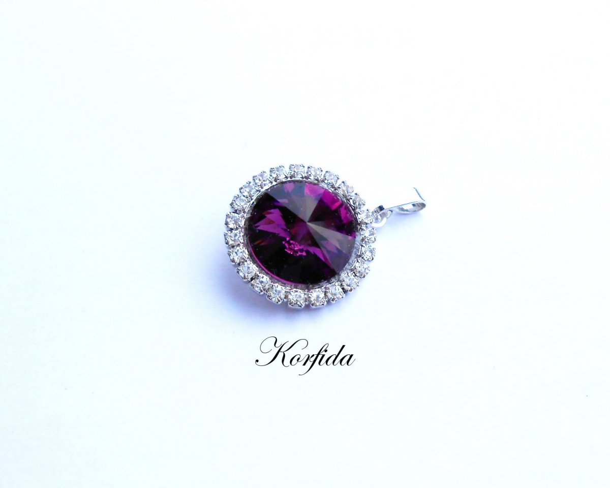 Přívěsek kruh swarovski Amethyst F