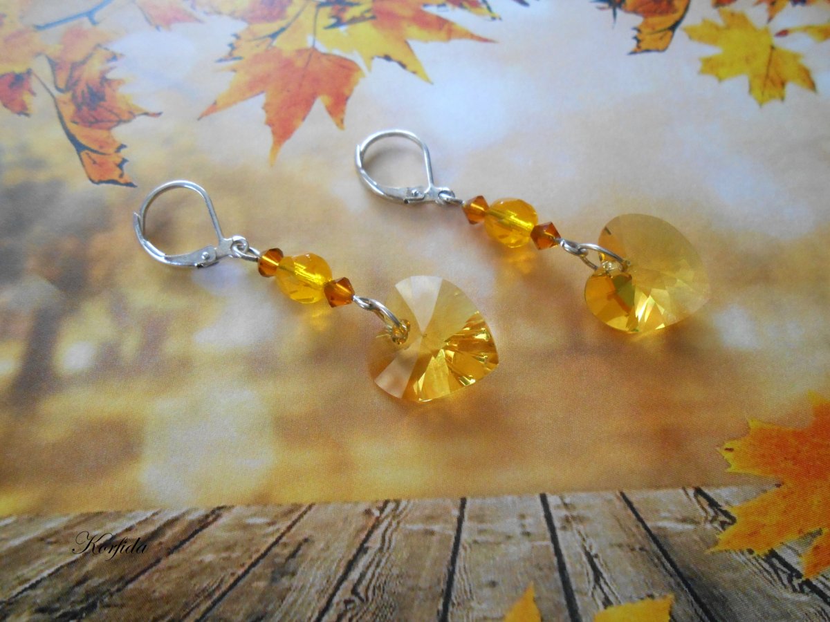 Náušnice - Swarovski srdíčka (539/15)